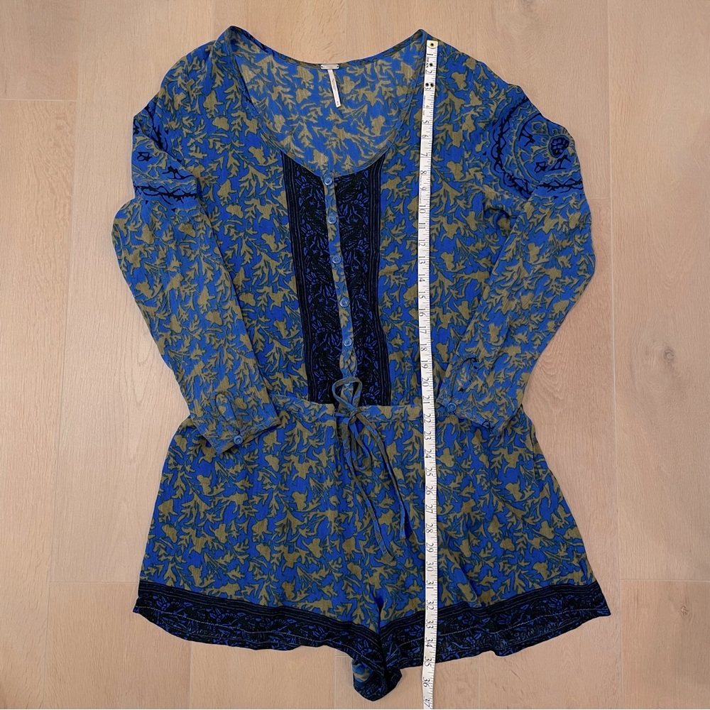 FREE PEOPLE Resort Romper - Blue and Green Patterned - Picture 15 of 15
